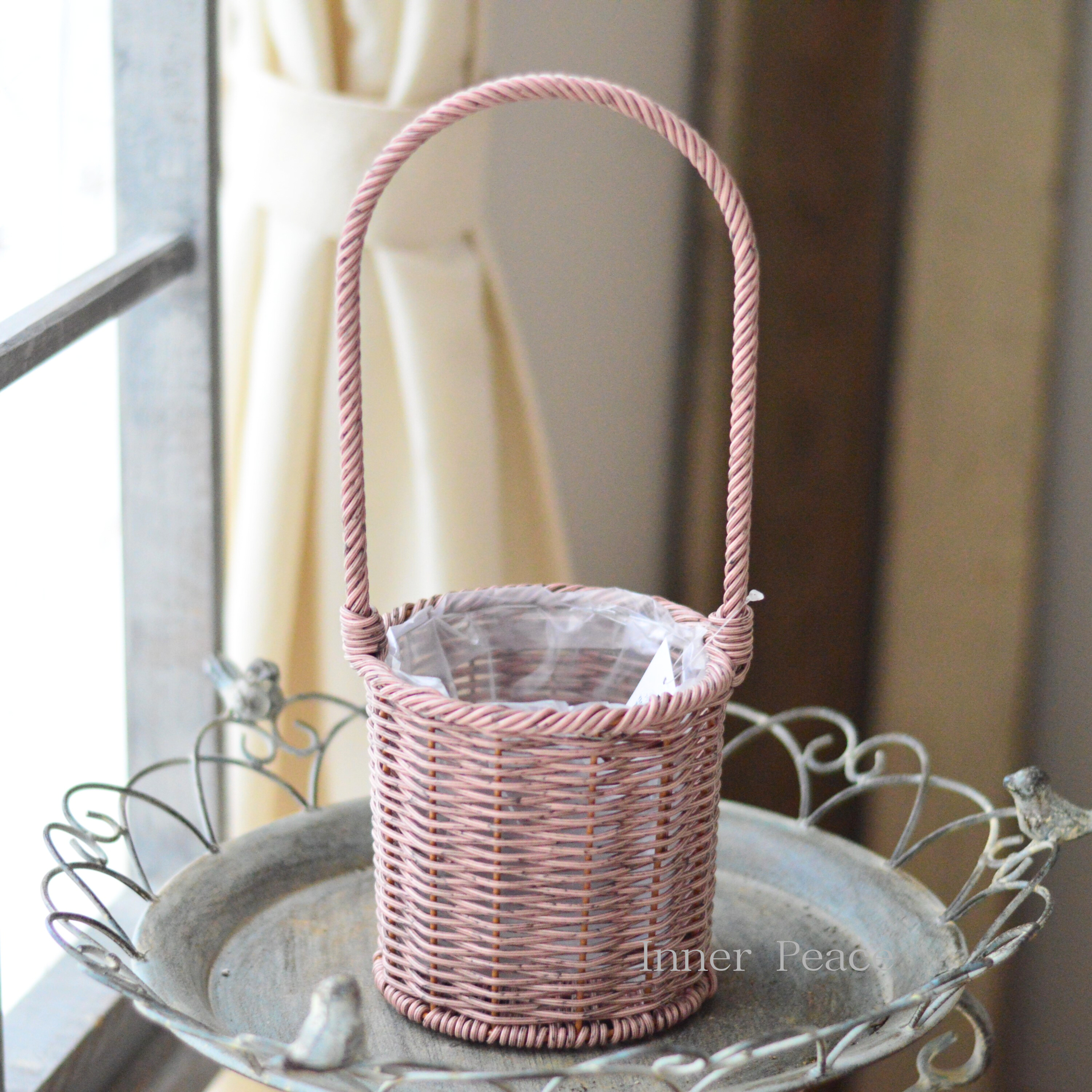 【友膳】 ガンセトサークルバスケット 『ピンク』 (KM654)