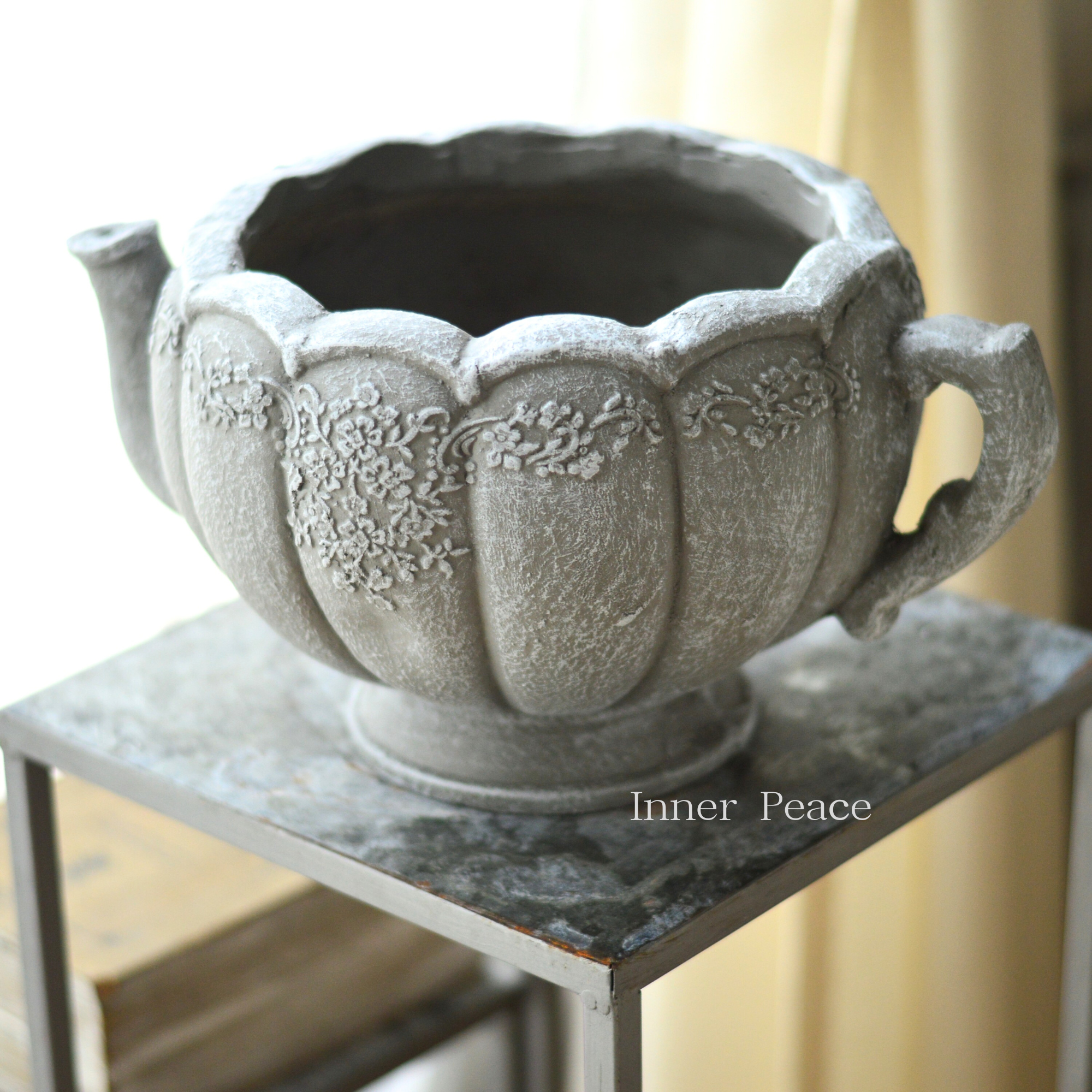 【CARNAC】ミニフラワーティーポット 『グレー』 (GFB371GY)