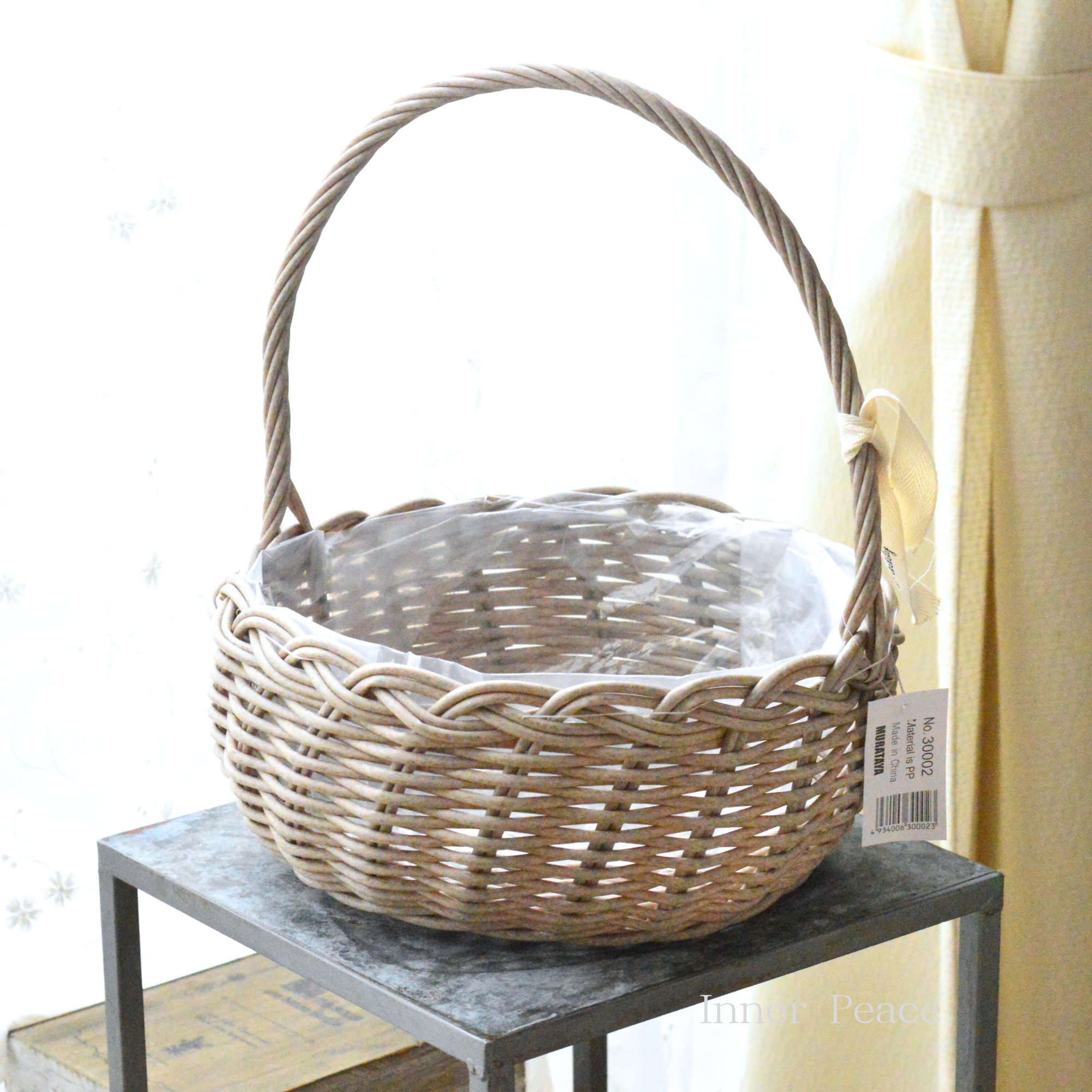 【MURATAYA】 PPラタン 『フラットハンドル・L・ベージュ』 (No.30002)