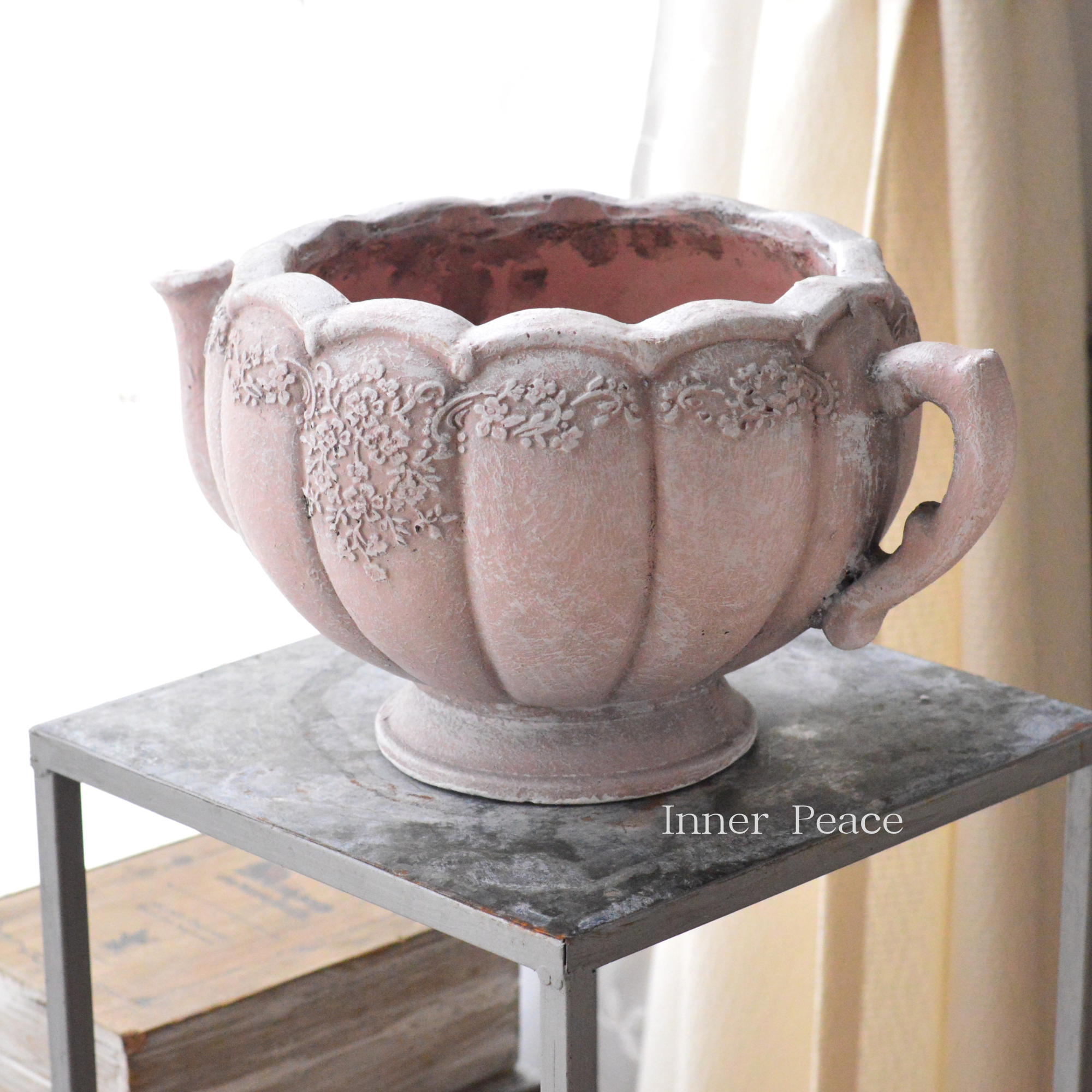 【CARNAC】ミニフラワーティーポット 『ピンク×ホワイト』 (GFB371PW)