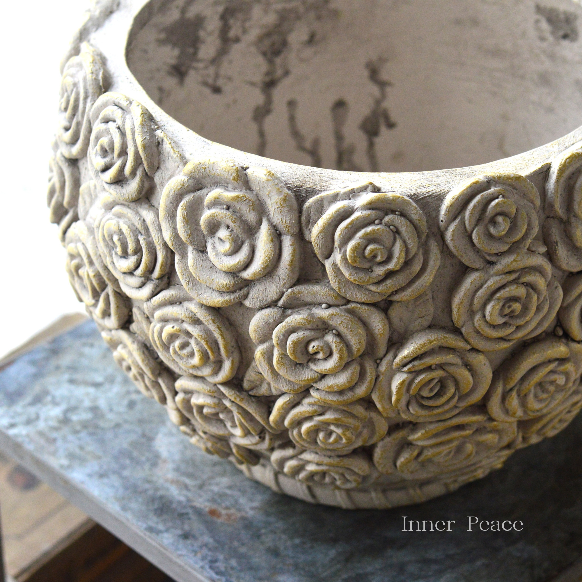 【CARNAC】 オールドローズボウル・S 『アイボリー×ゴールド』 (GFB491IG)