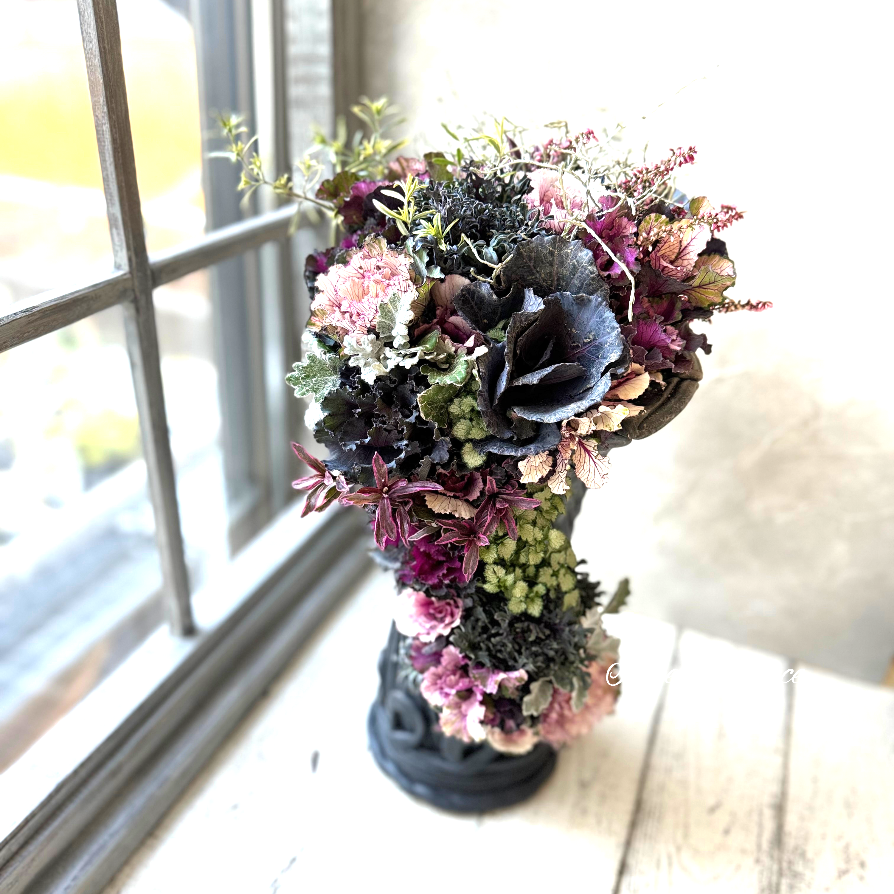 【シック】 大人かわいい綱木紋S字 ギャザリング寄せ植え