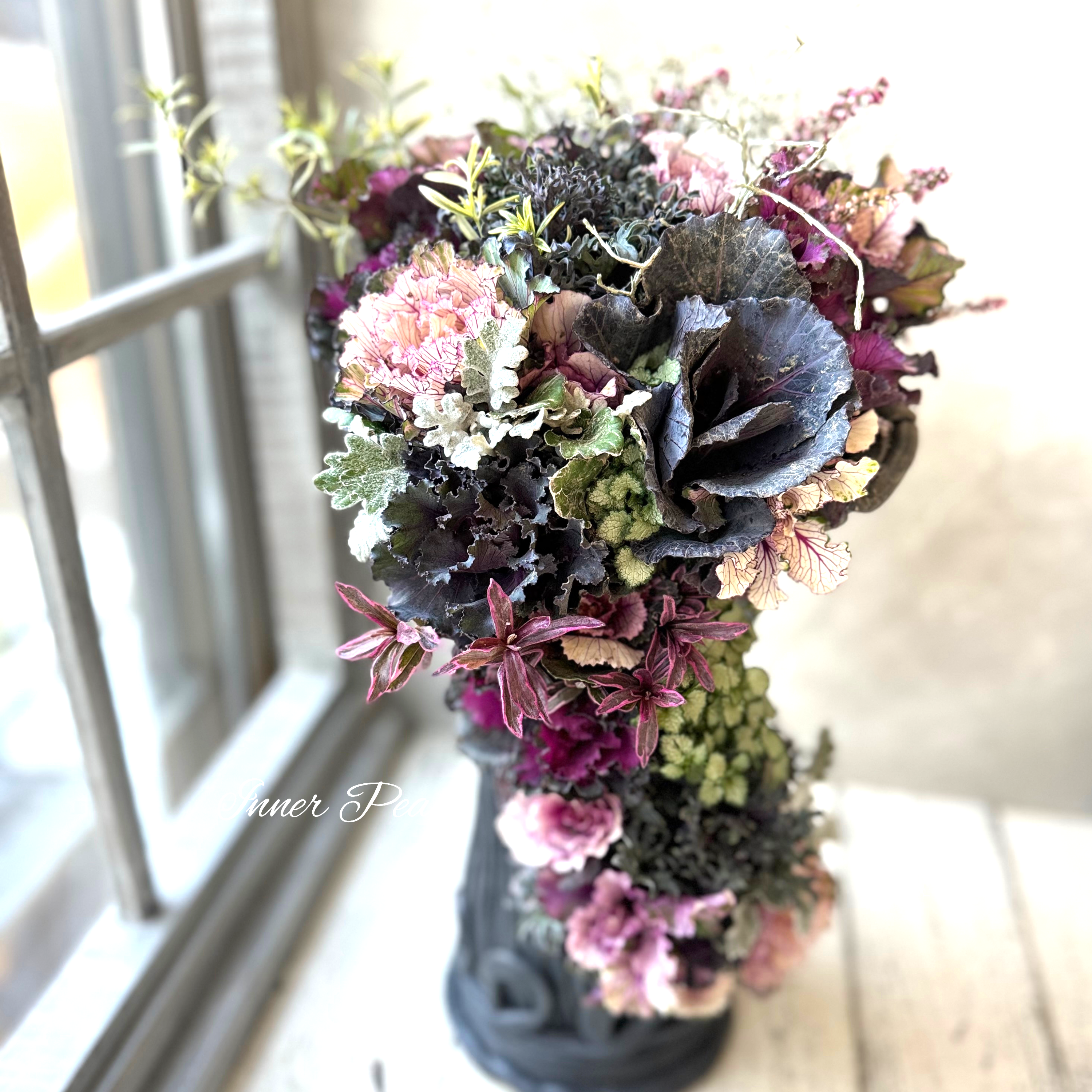 【シック】 大人かわいい綱木紋S字 ギャザリング寄せ植え