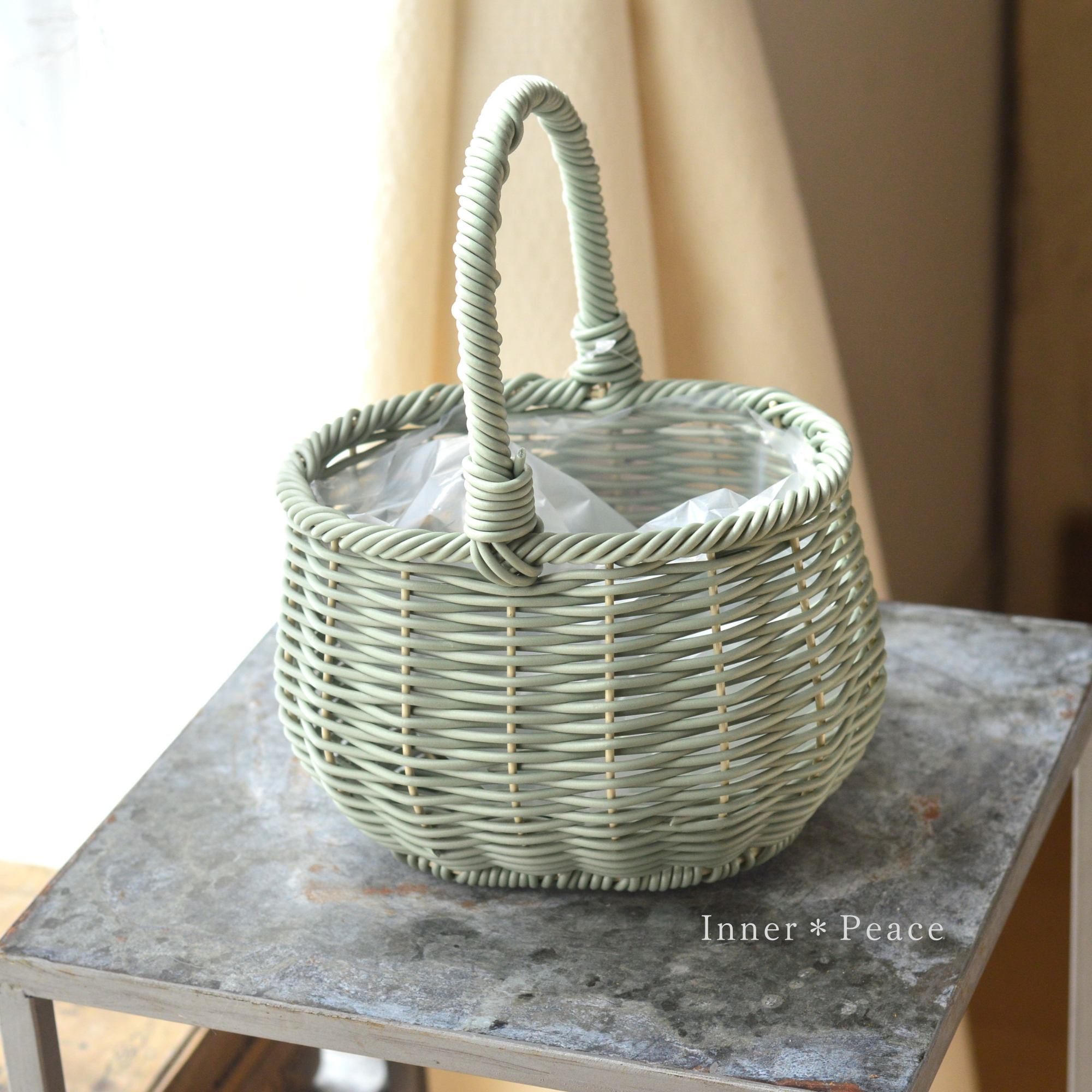 【友膳】 ガンセトバスケット 『S ・ライトグリーン』 (KM727)