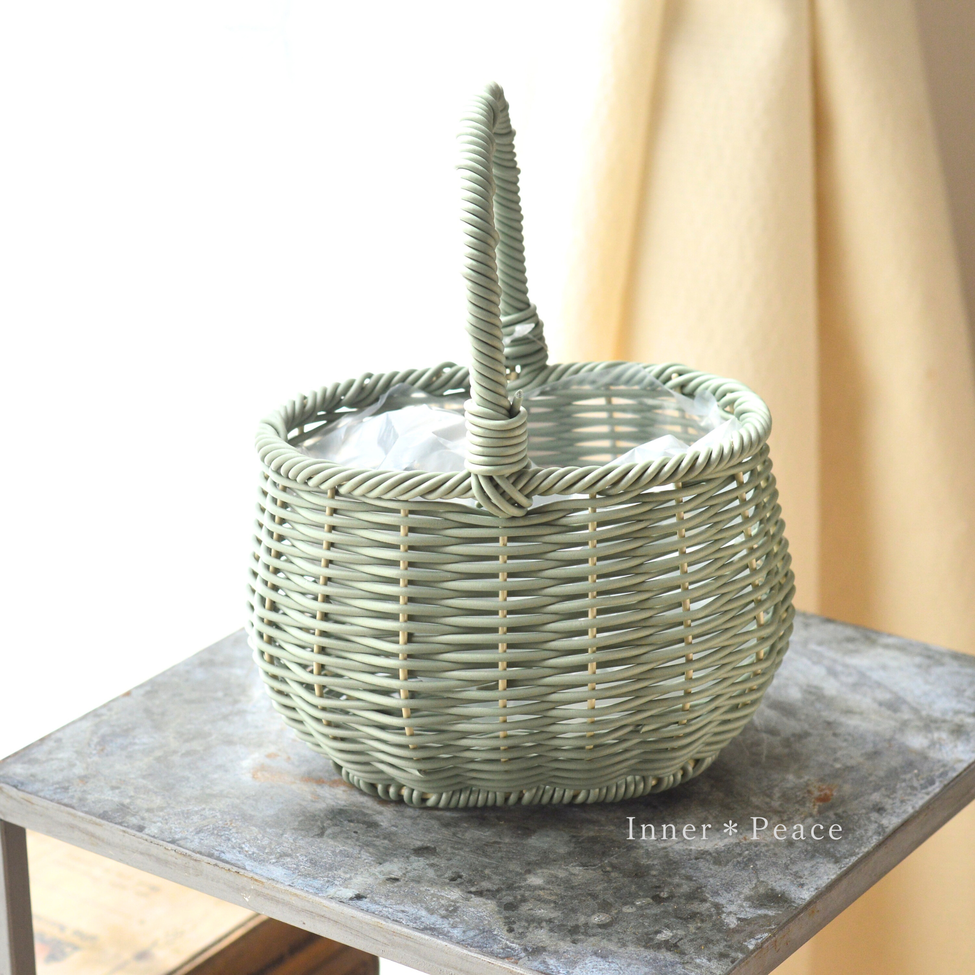 【友膳】 ガンセトバスケット 『S ・ライトグリーン』 (KM727)