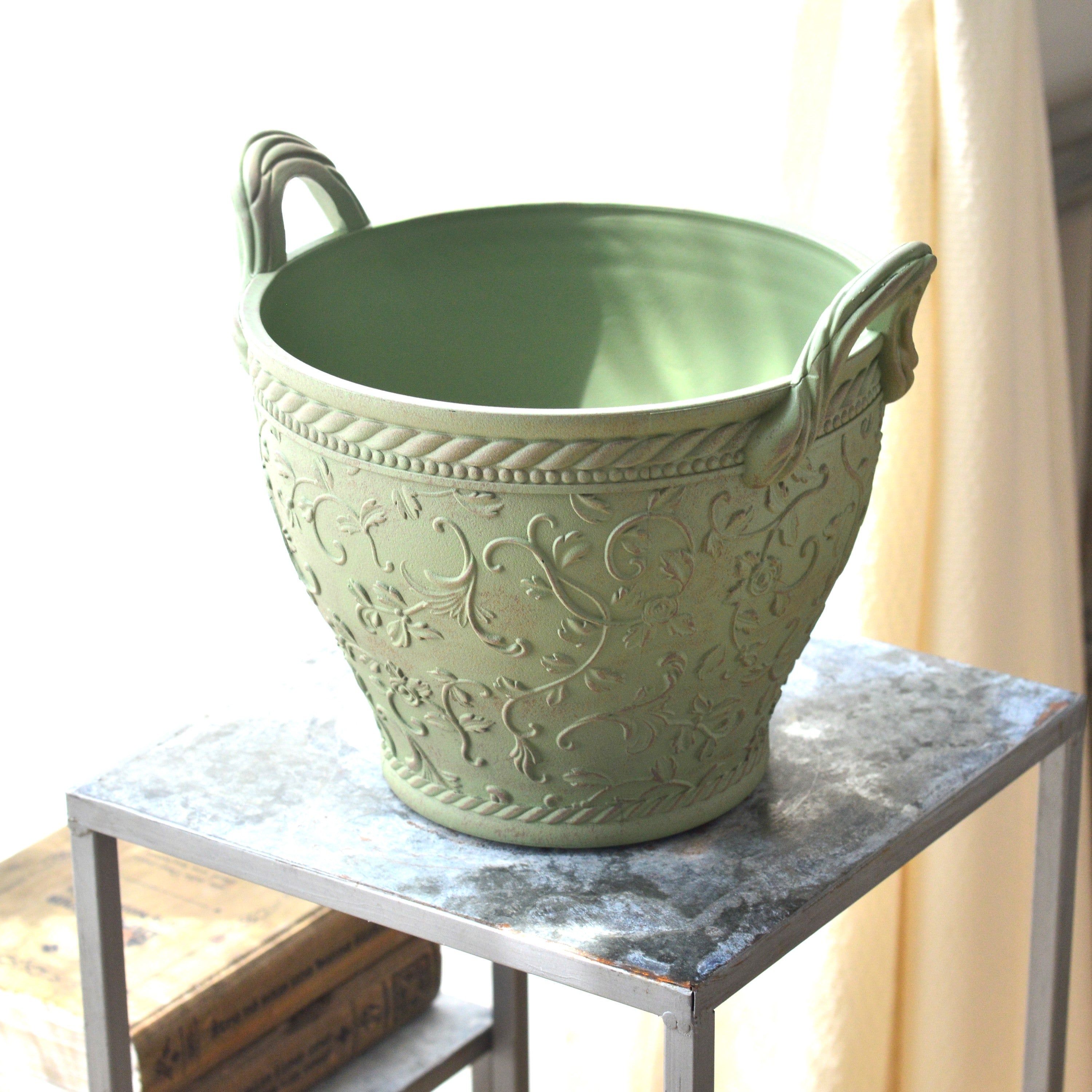 【CARNAC】ミニローズ ハンドルバスケット 『S・グリーン』 (FC059GR)