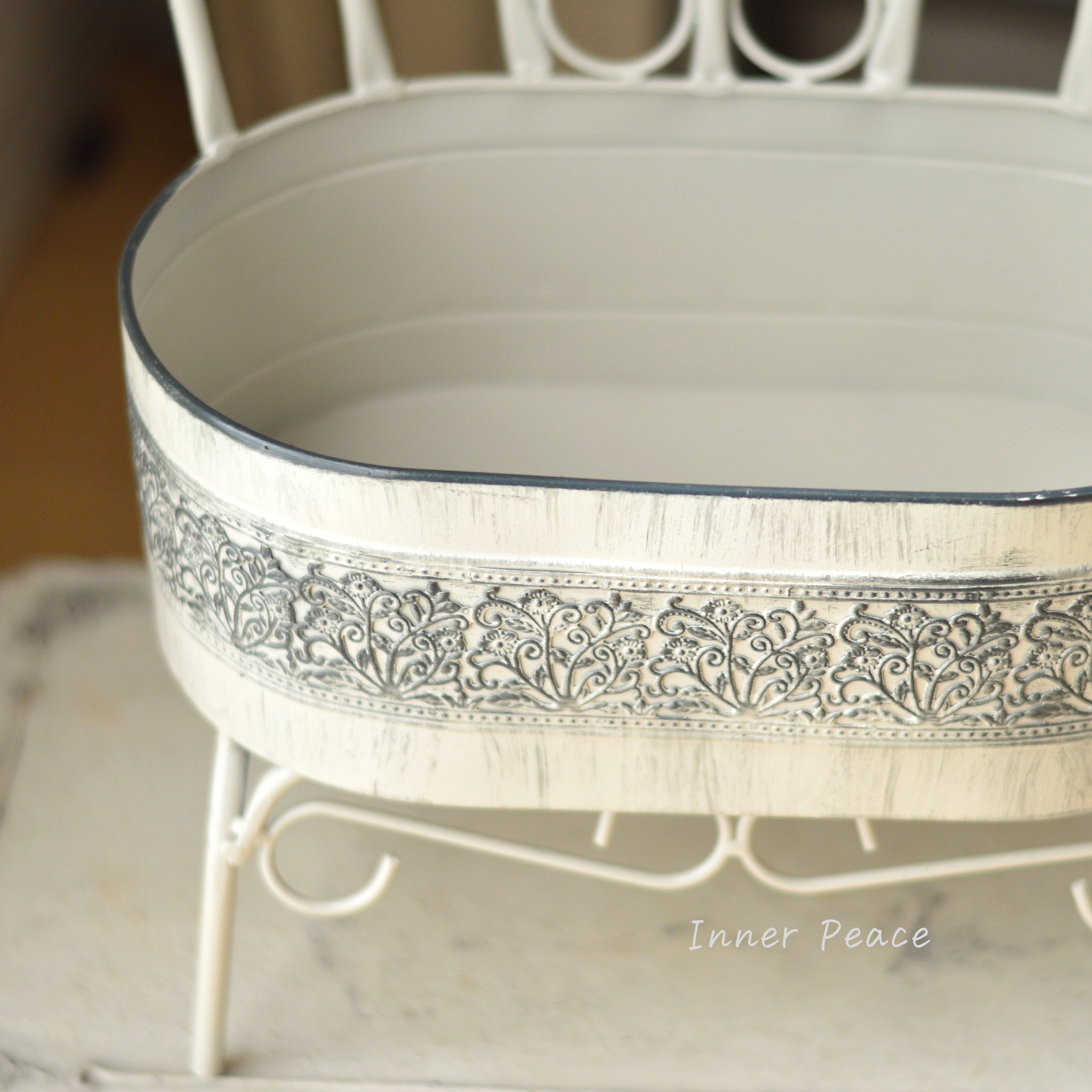 【CARNAC】 ボタニカルレースチェアオーバル 『アイボリー』 (KB68IV)