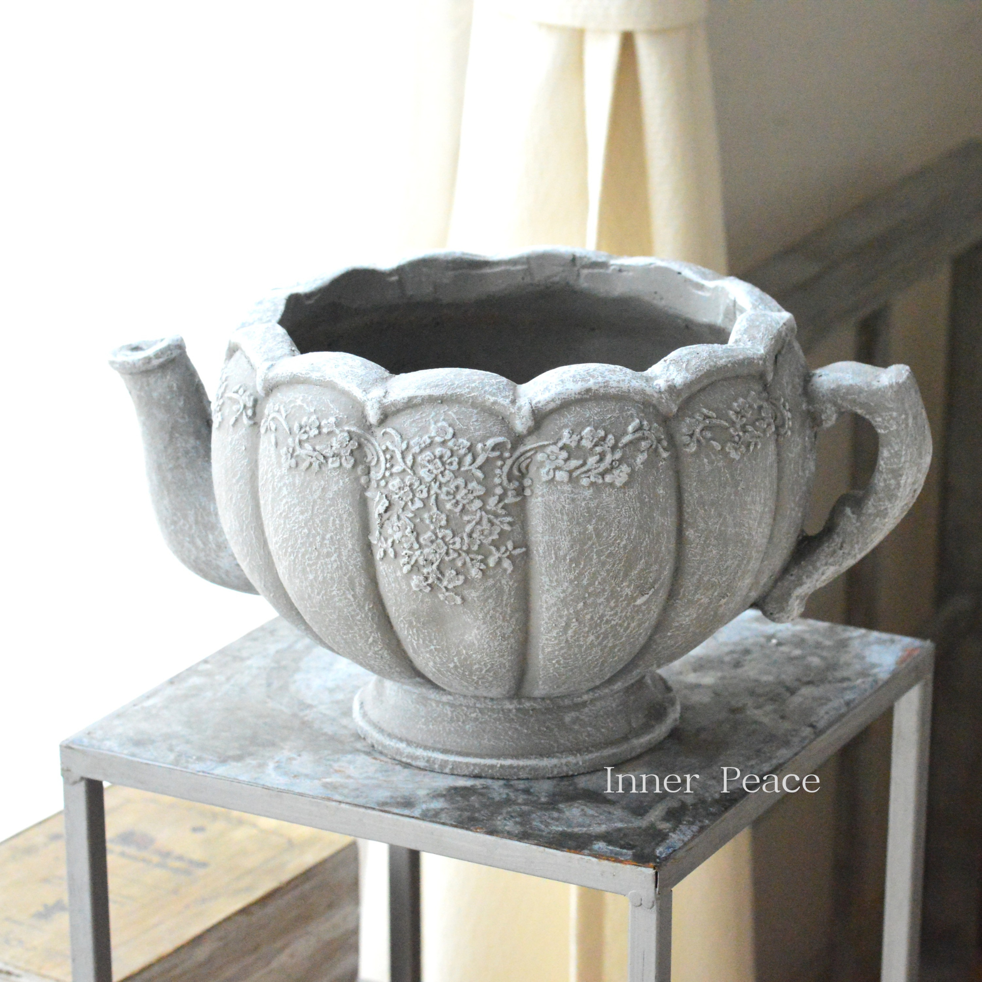 【CARNAC】ミニフラワーティーポット 『グレー』 (GFB371GY)