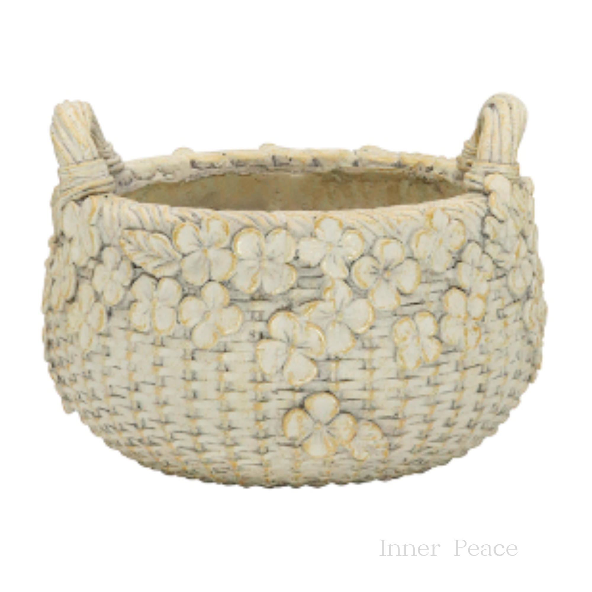 CARNAC】 エリーゼバスケット2ハンドル 『アイボリー×ゴールド