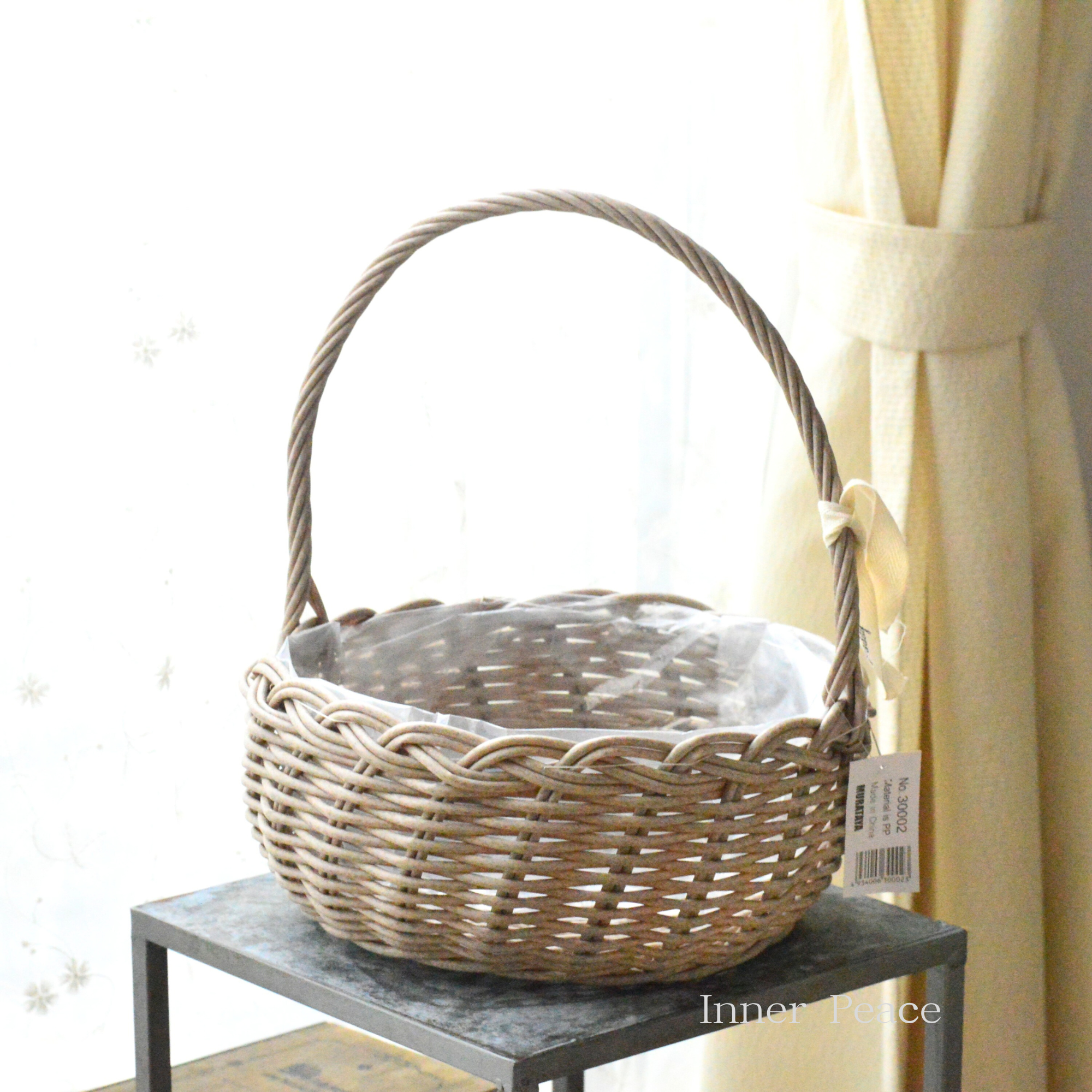 【MURATAYA】 PPラタン 『フラットハンドル・L・ベージュ』　　（No.30002）