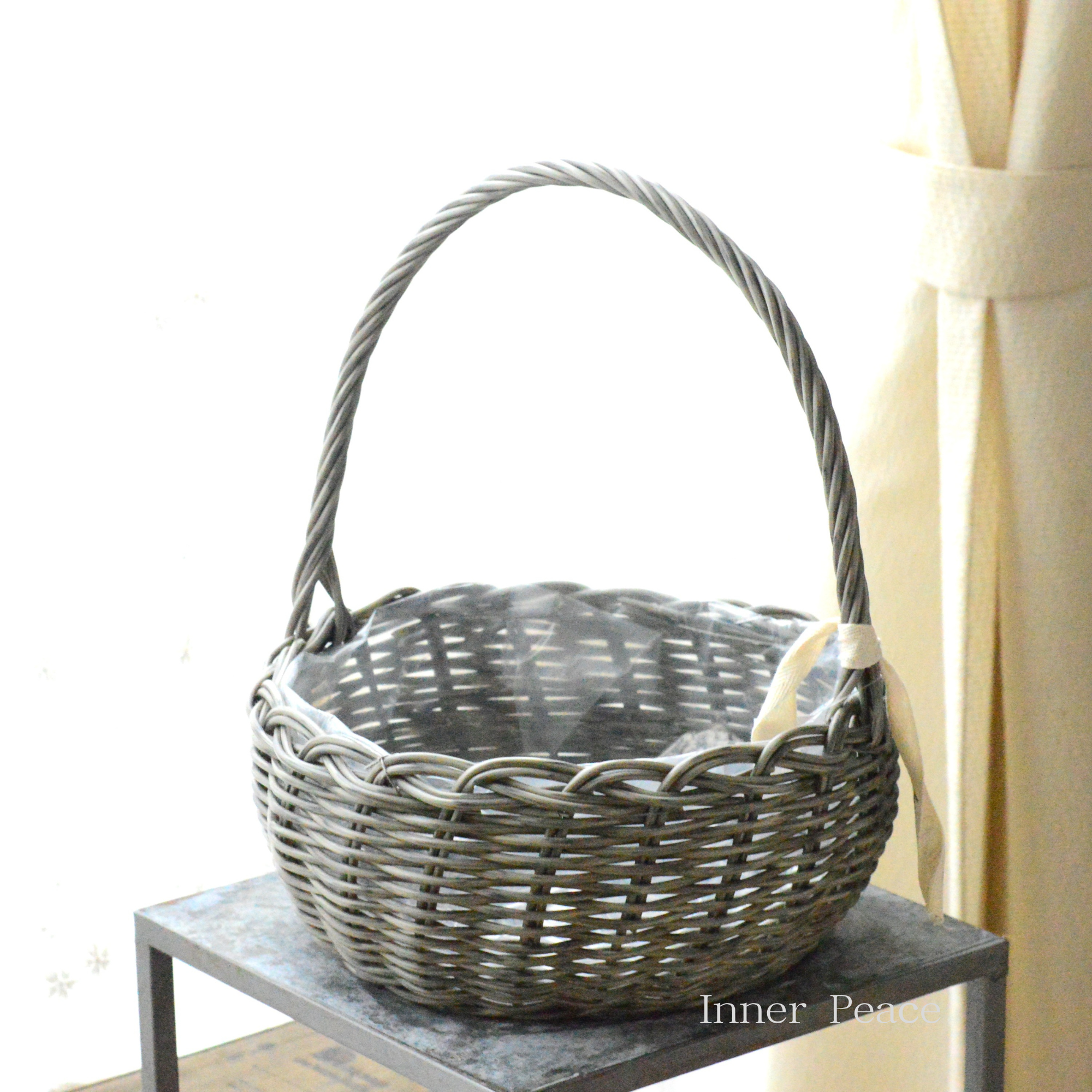 【MURATAYA】 PPラタン 『フラットハンドル・L・ライトグレー』　　（No.30003）