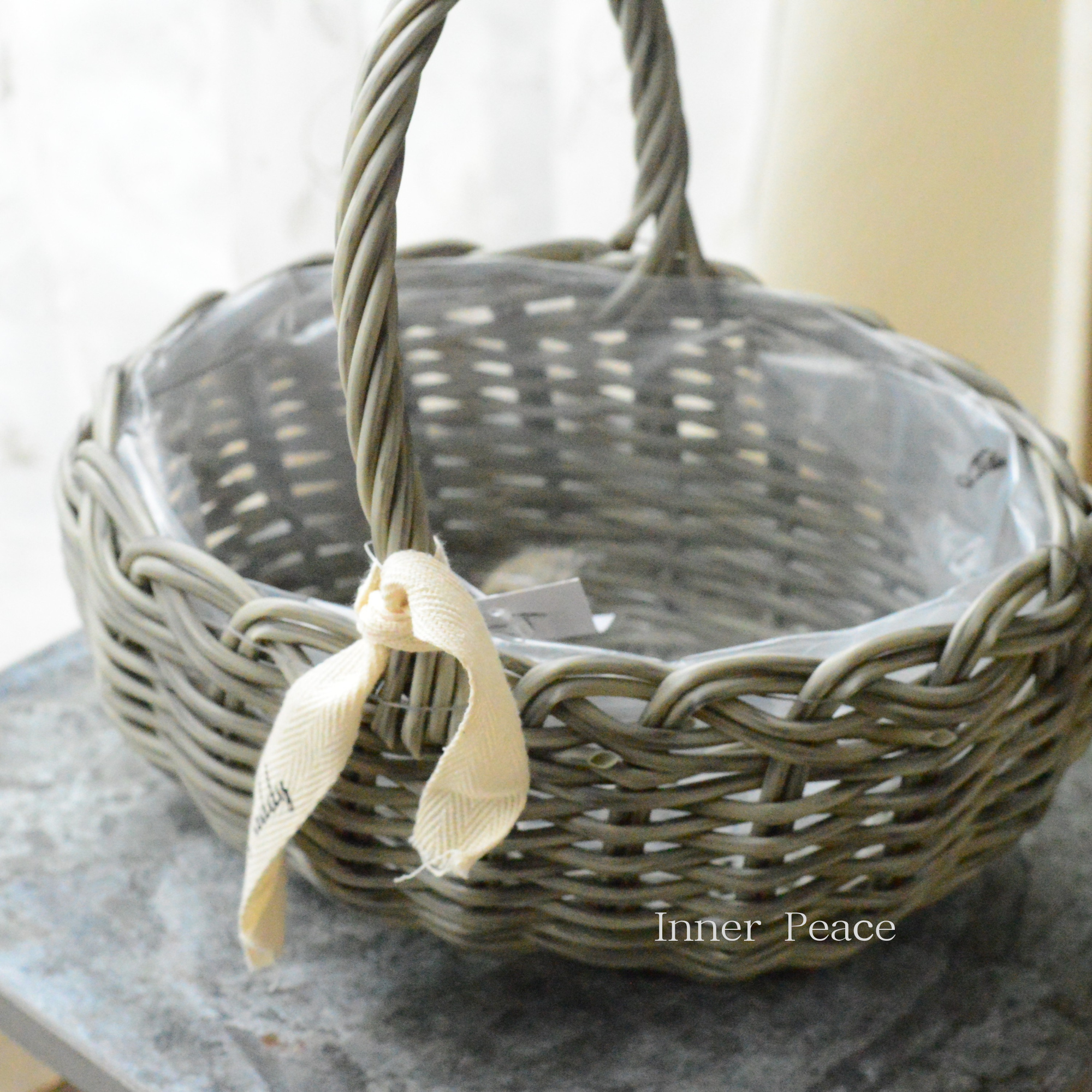 【MURATAYA】 PPラタン 『オーバルハンドル・S・ライトグレー』　　（No.30005）