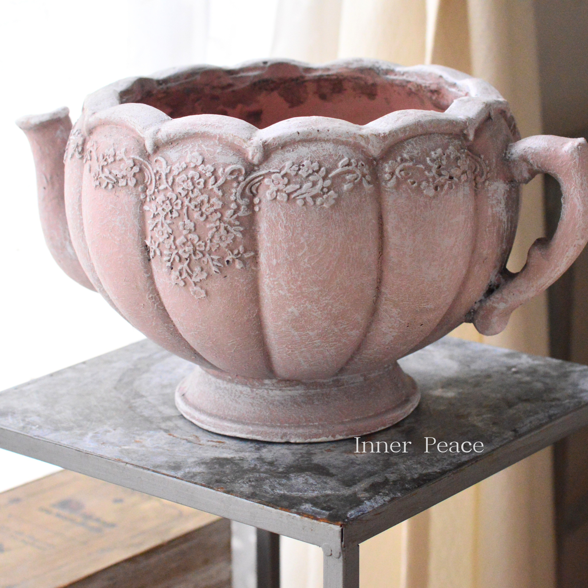 【CARNAC】ミニフラワーティーポット　『ピンク×ホワイト』　　(GFB371PW)