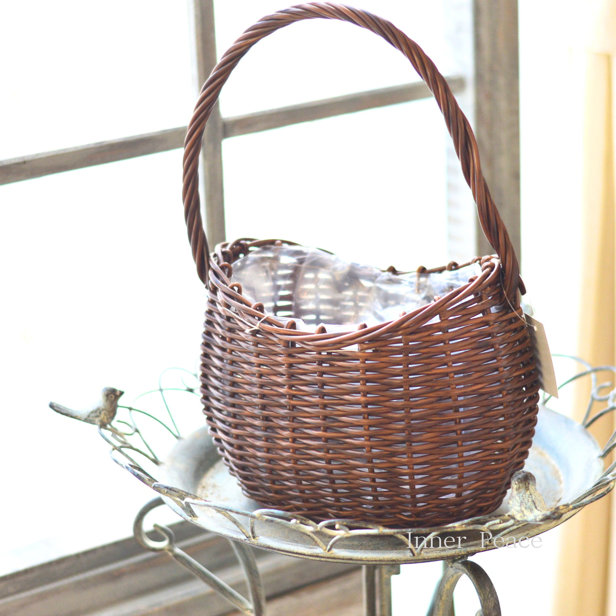 【友膳】 ユニカーブバスケット　『ブラウン』　　(KH351)