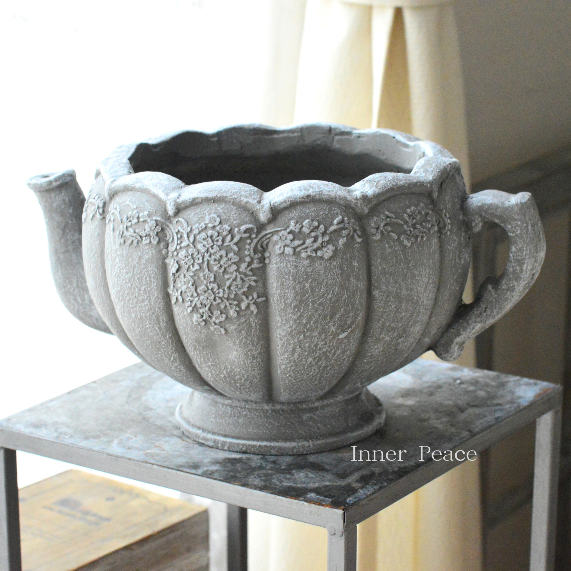 【CARNAC】ミニフラワーティーポット　『グレー』　　(GFB371GY)