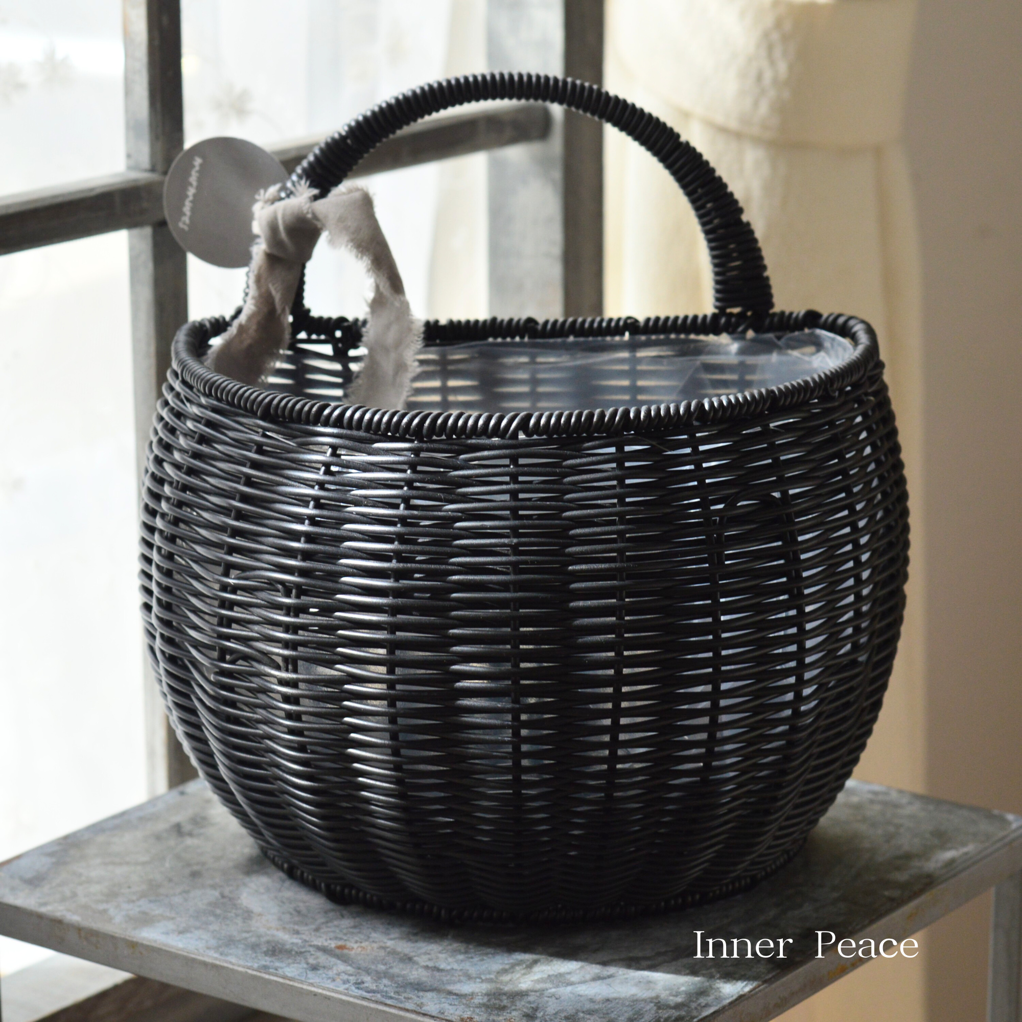 【ミュールミル】 ジェミニバスケット 『壁掛・黒』　L